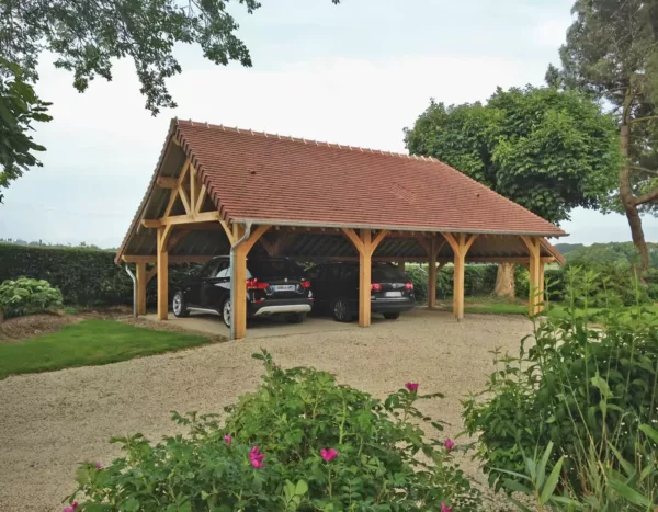 Garage ouvert en bois modèle Bocage Lenoir Bois